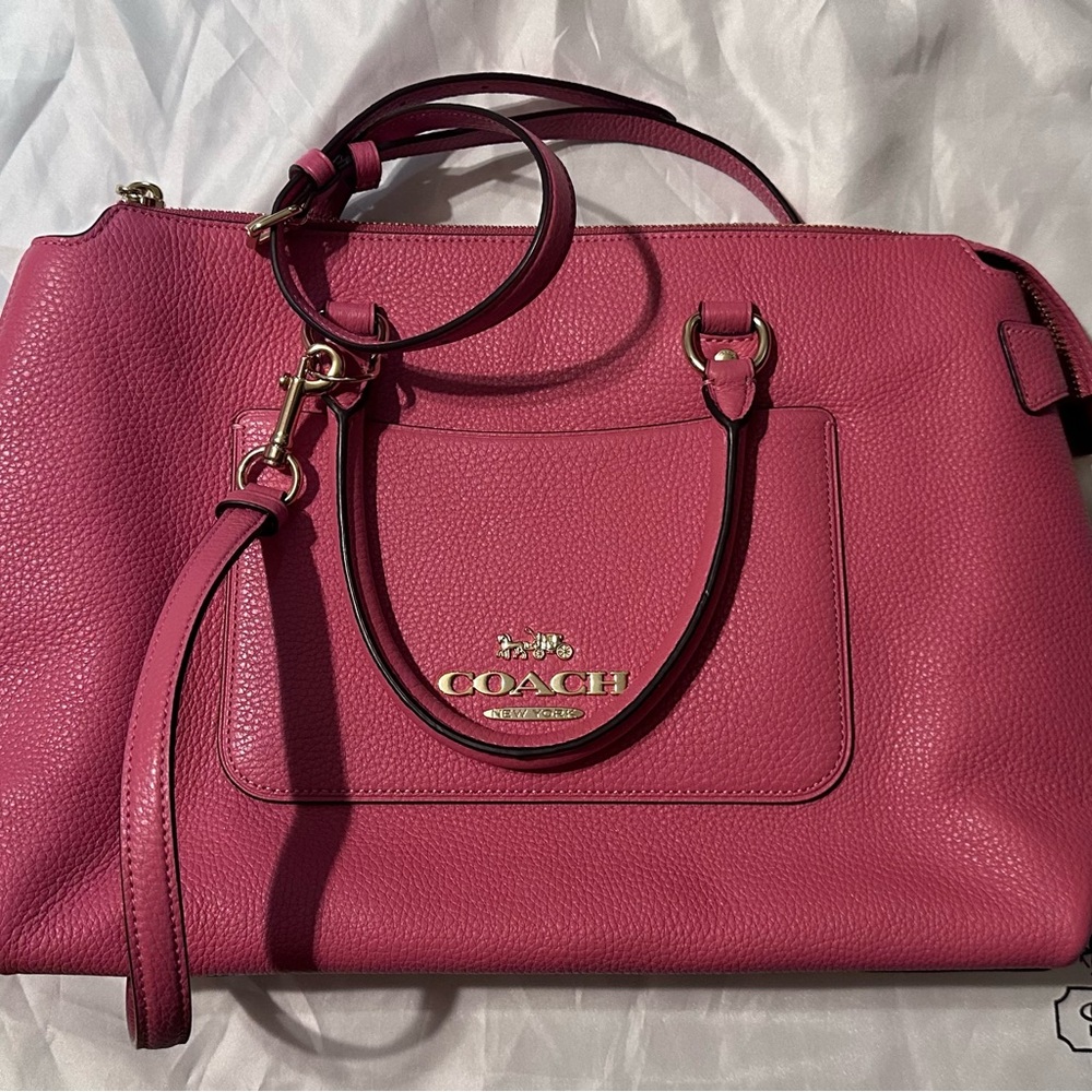 Coach Pink Leather Shoulder Bag